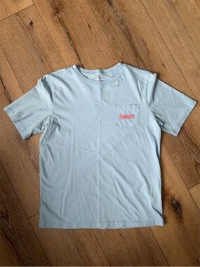 Vineyard Vines Youth M Light Blue Pocket Tee New